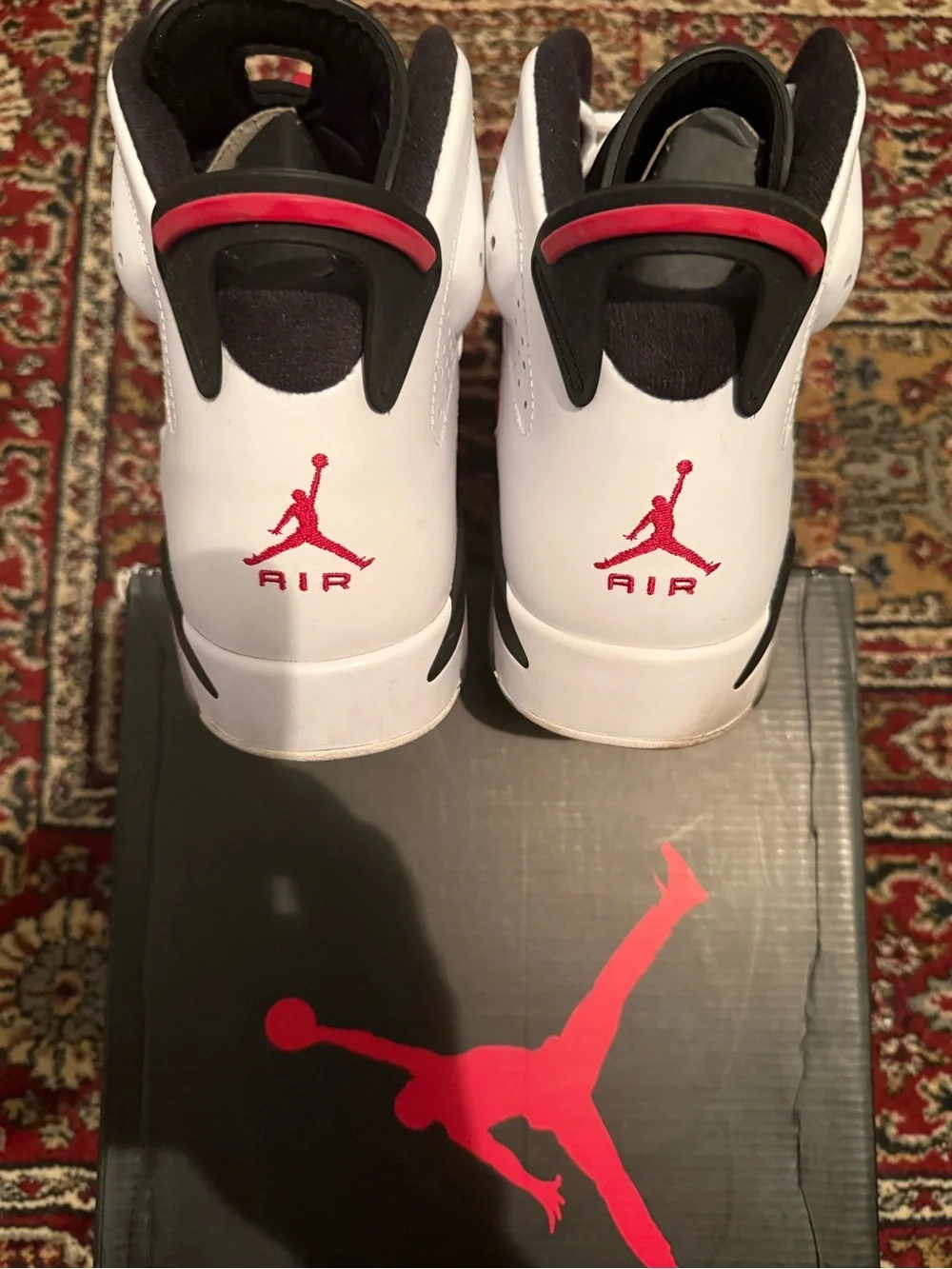 Jordan 6 Retro Carmine - White and Red Retro Sneakers